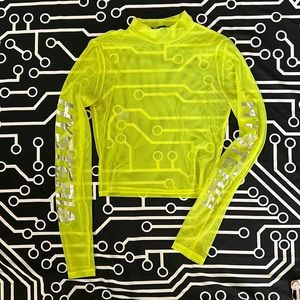 Y2K Cybergoth Cyberpunk Rave Festival Mesh Crop Top